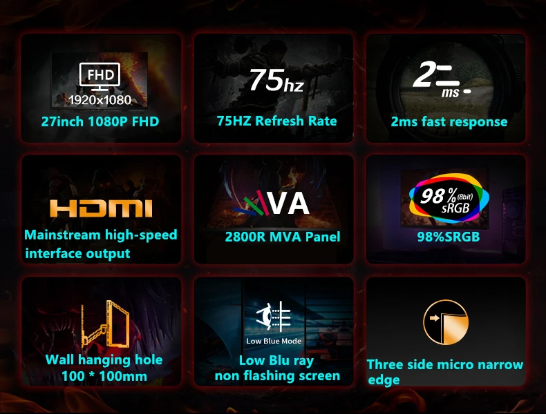 Fuumlr-Black-Myth-WuKong-FYHXele-2427-Zoll-Gebogener-75Hz-Gaming-Monitor-MVA-FHD-1080P-Computerdispl-2019077-3